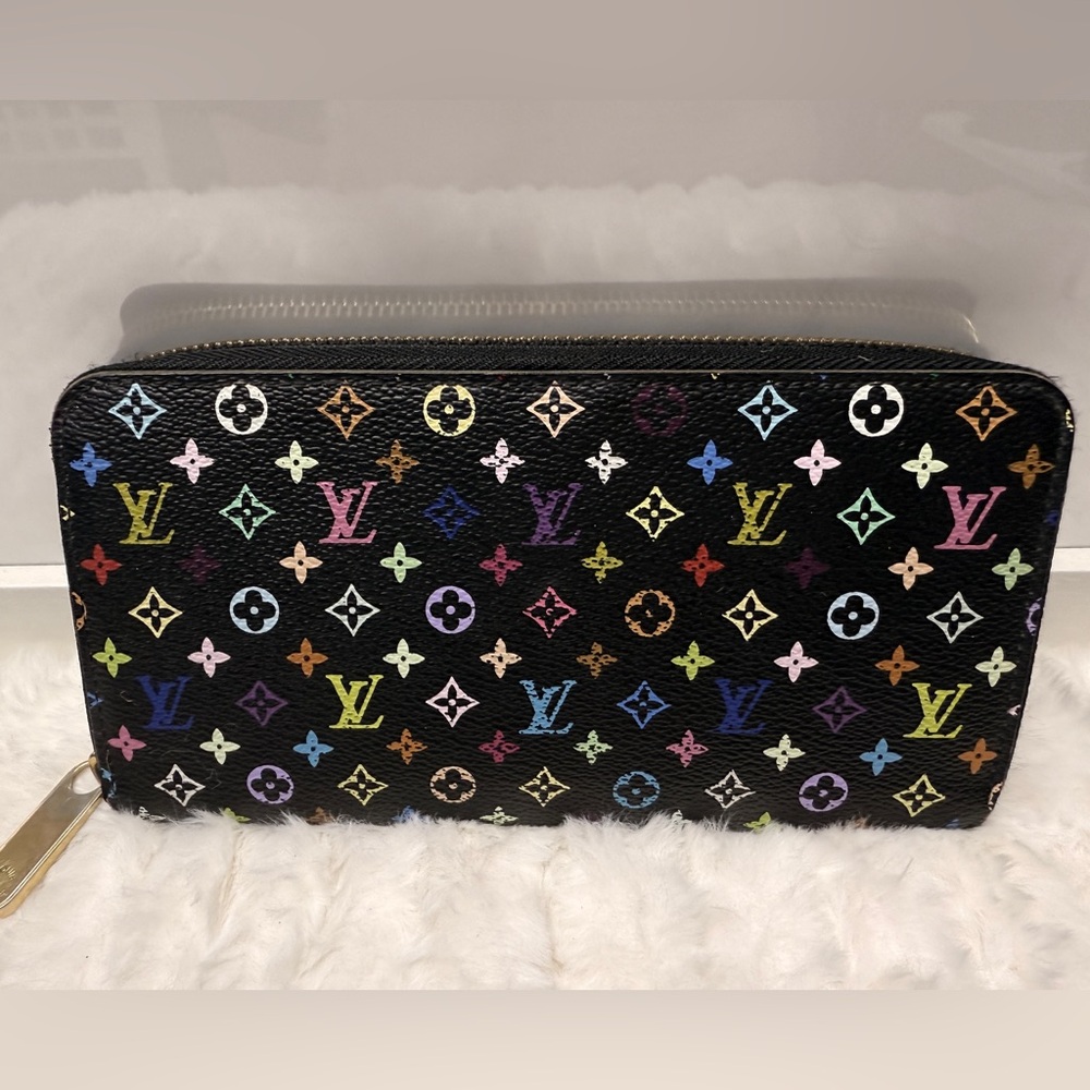 LOUIS VUITTON-CA4160 Black Takashi Murakami Zippy Wallet
